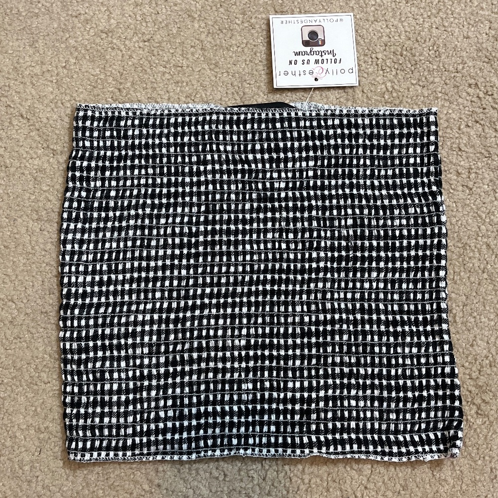 NWT Tube Top Black & White Gingham, Checker, Polly & Esther, size S/M Juniors